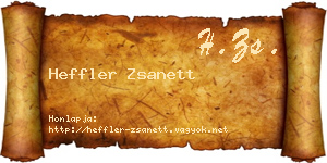 Heffler Zsanett névjegykártya